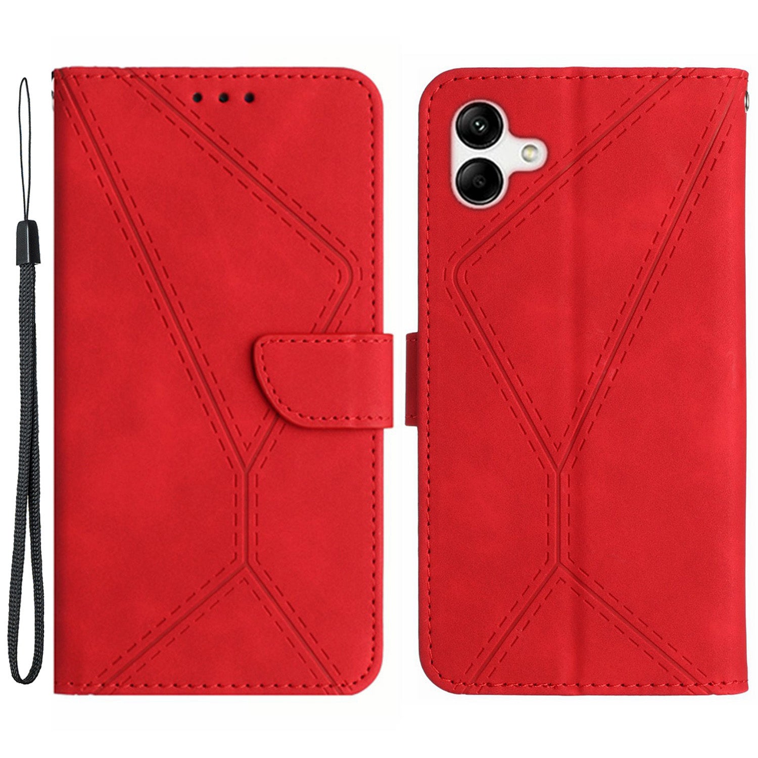 HT05 For Samsung Galaxy A05 4G Case PU Leather Imprinted Line Phone Stand Cover HT05 For Samsung Galaxy A05 4G Case PU Leather Imprinted Line Phone Stand Cover